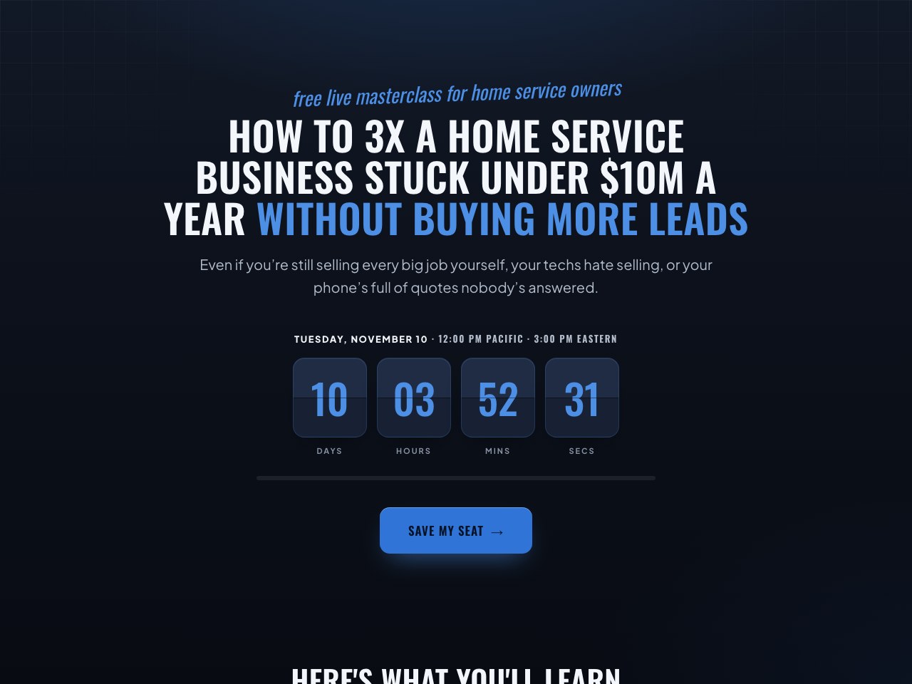 Registration page preview