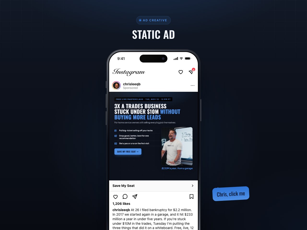 Static ad preview